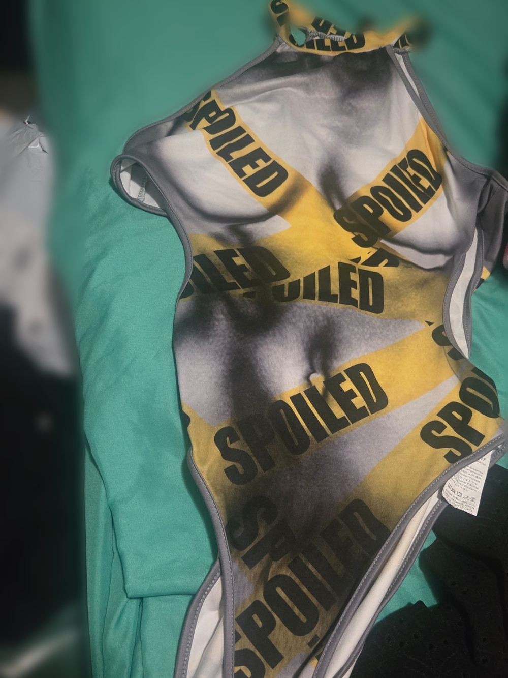 Girls' Yellow Graphic 'SPOILED' One-Piece Bodysuit